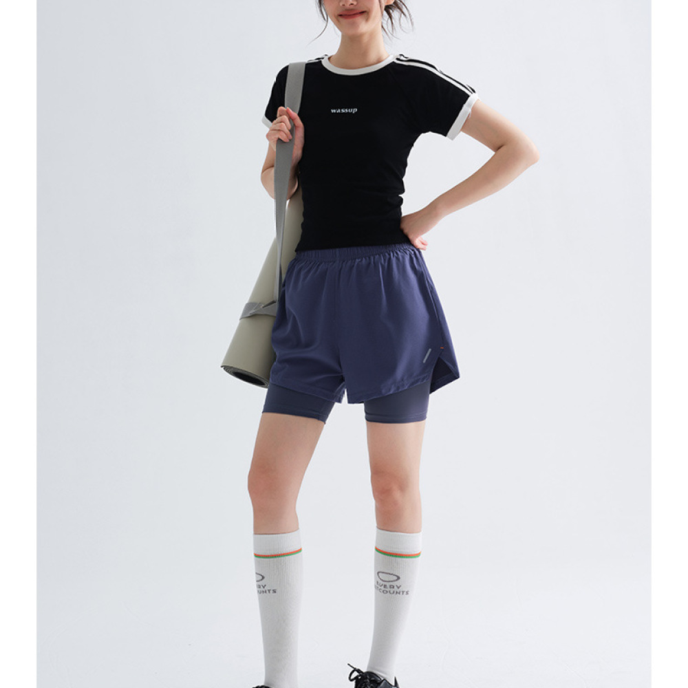 Running Gear Junior - Shorts Deportivos para Mujer, Doble Capa,
